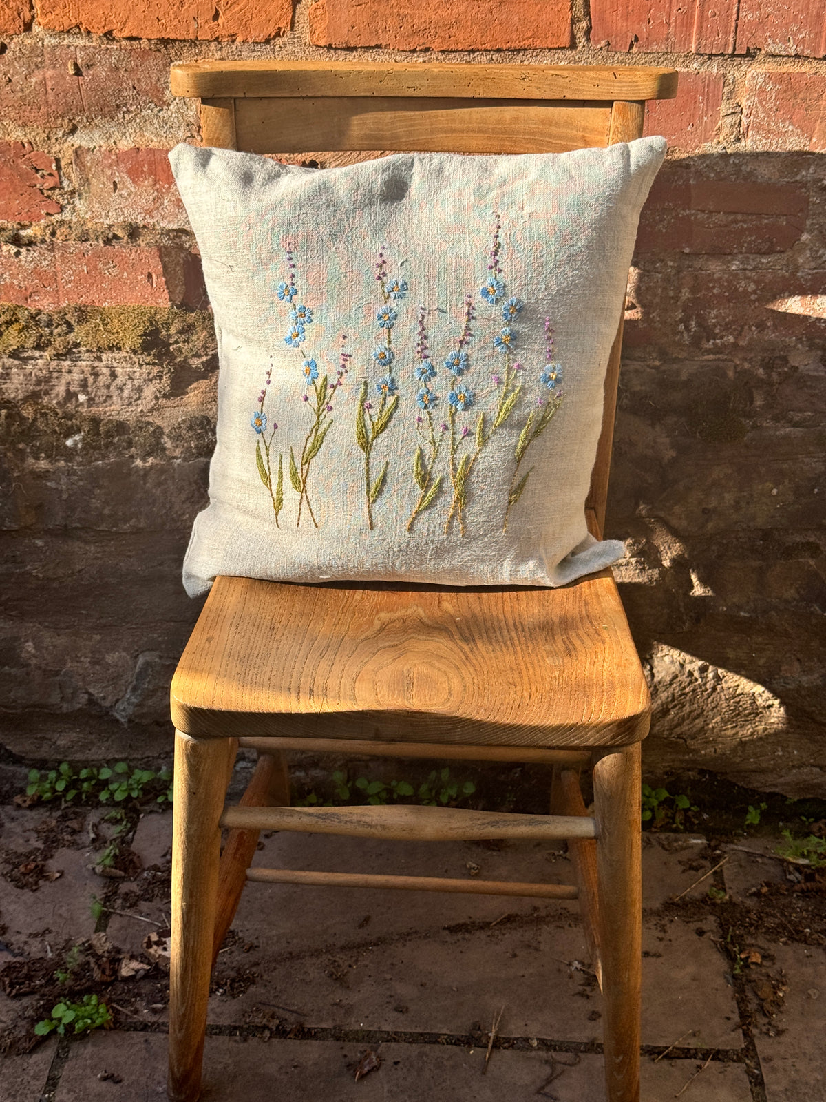 Hand embroidered cushion by my mum
