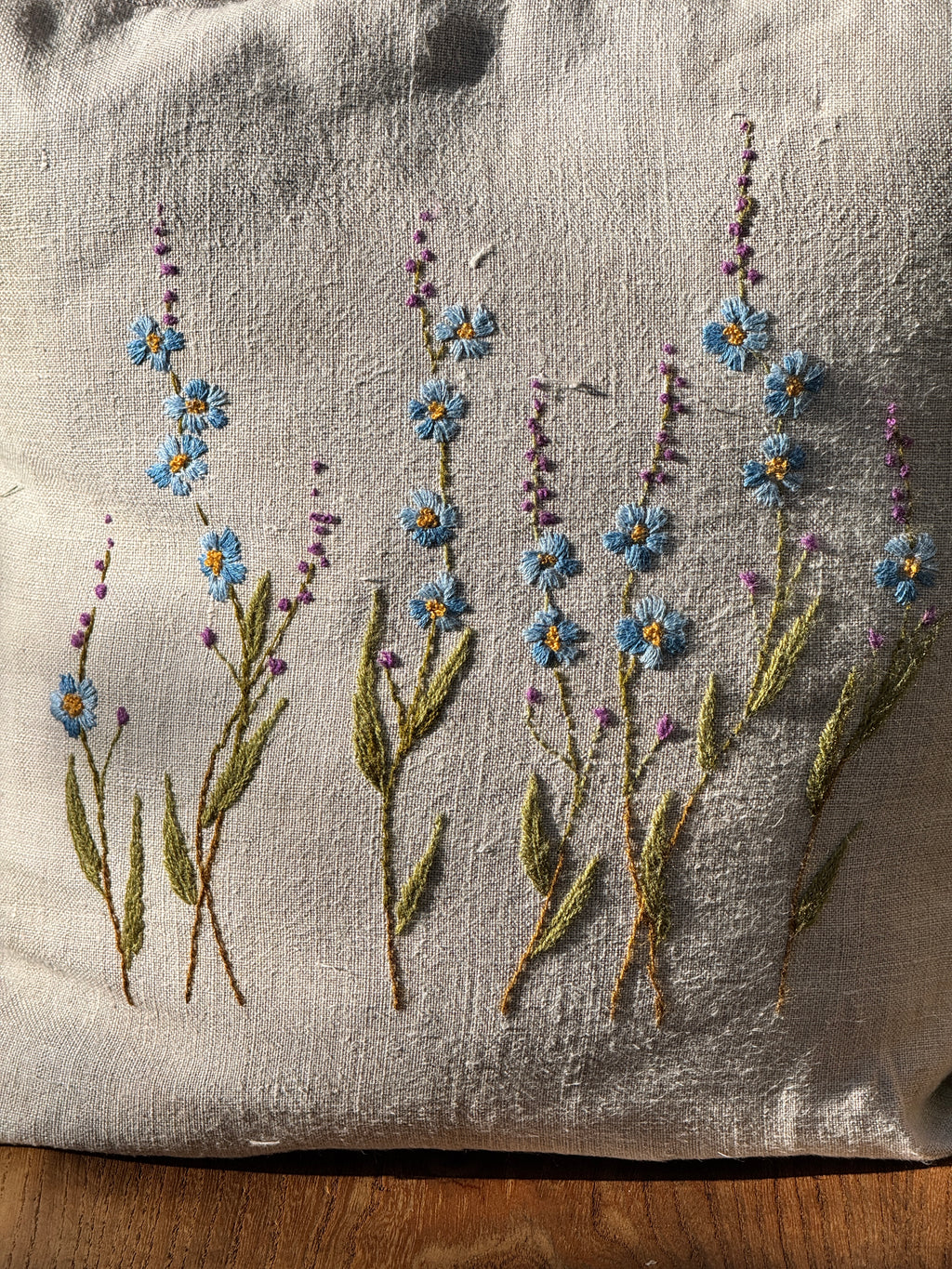 Hand embroidered cushion by my mum