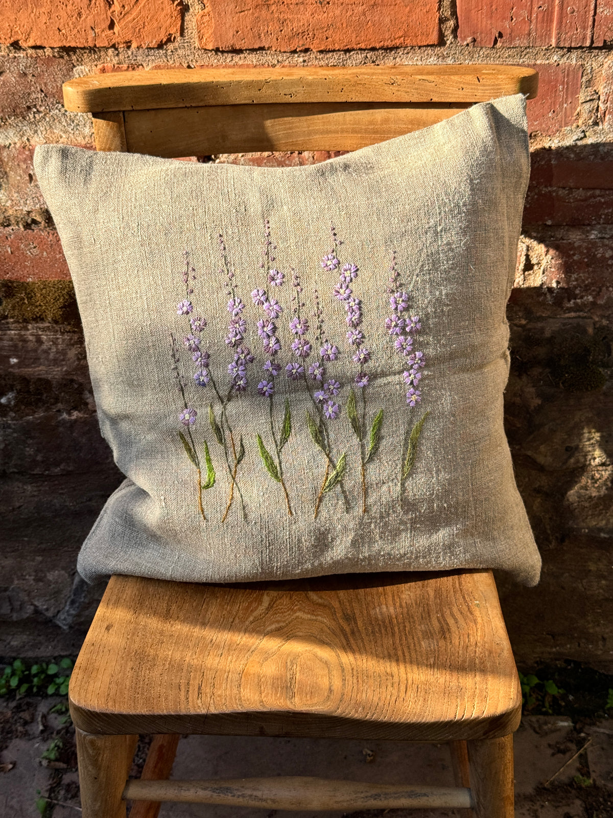 Hand embroidered cushion cover by my mum