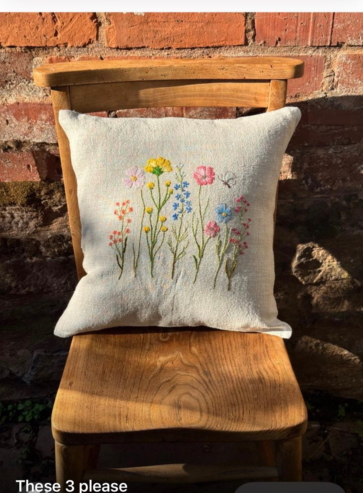Hand embroidered cushion cover by my mum