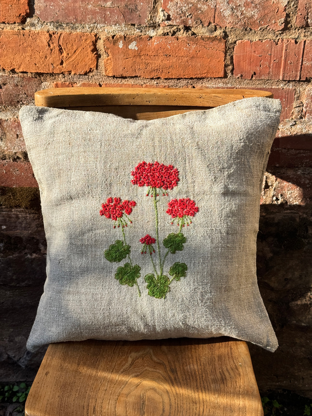 Hand embroidered cushion cover by my mum