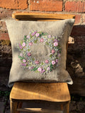 Hand embroidered cushion cover by my mum