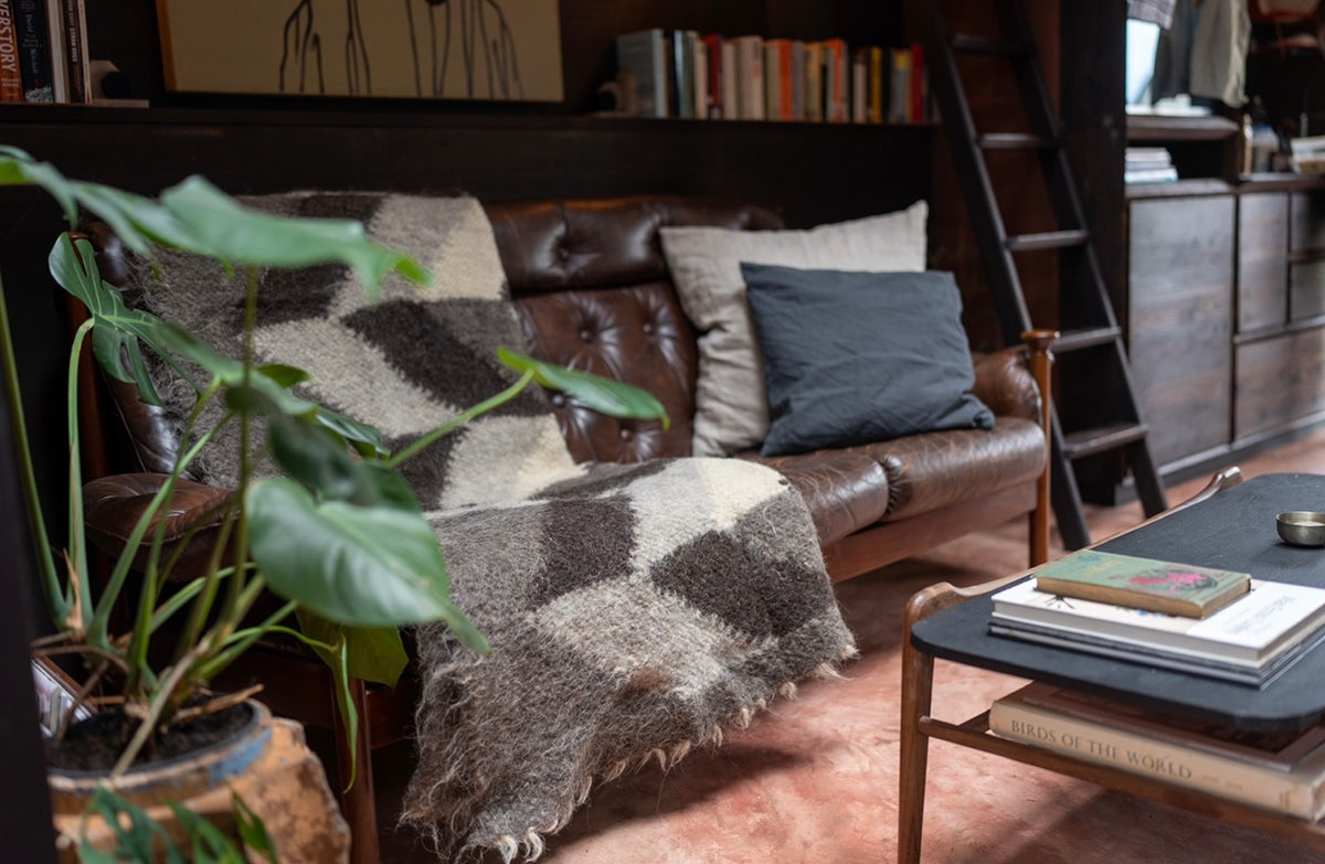 Handwoven wool rug from Ukraine