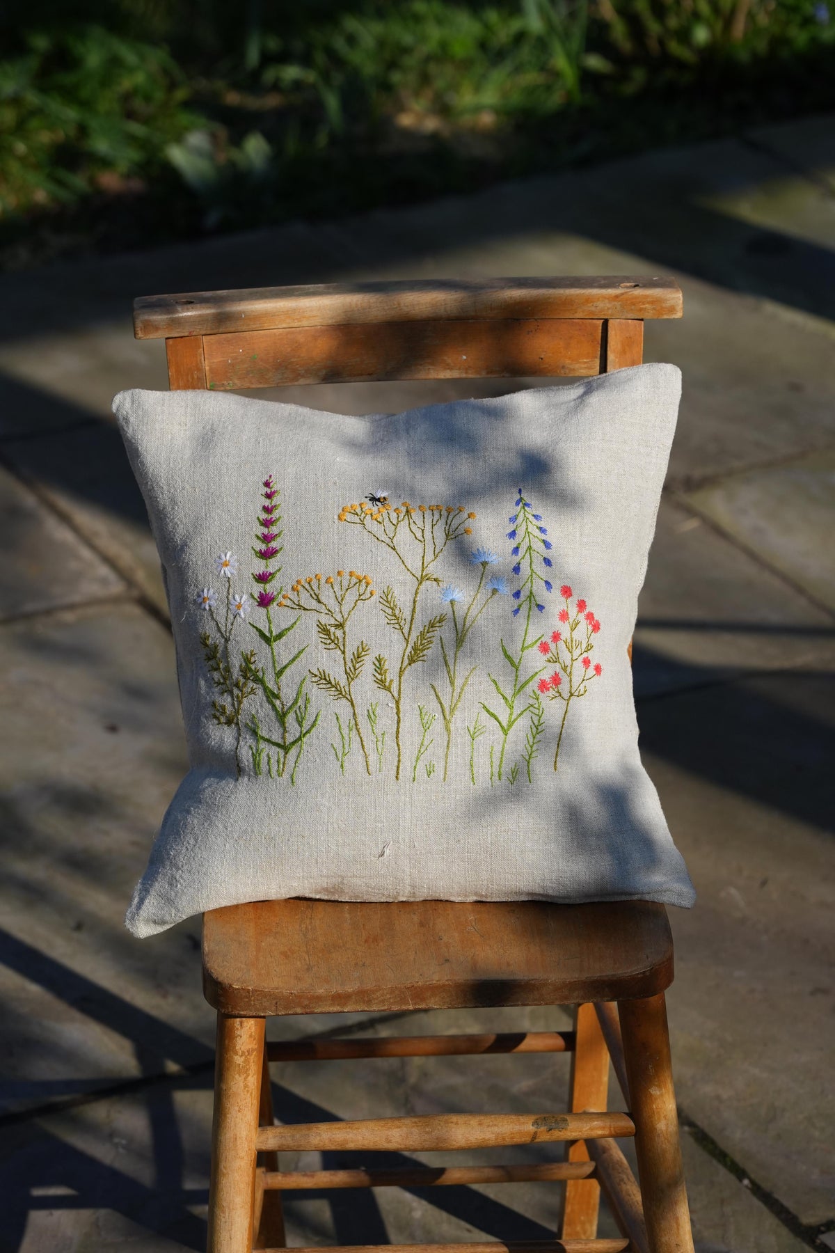 Hand embroidered cushion cover by my mum