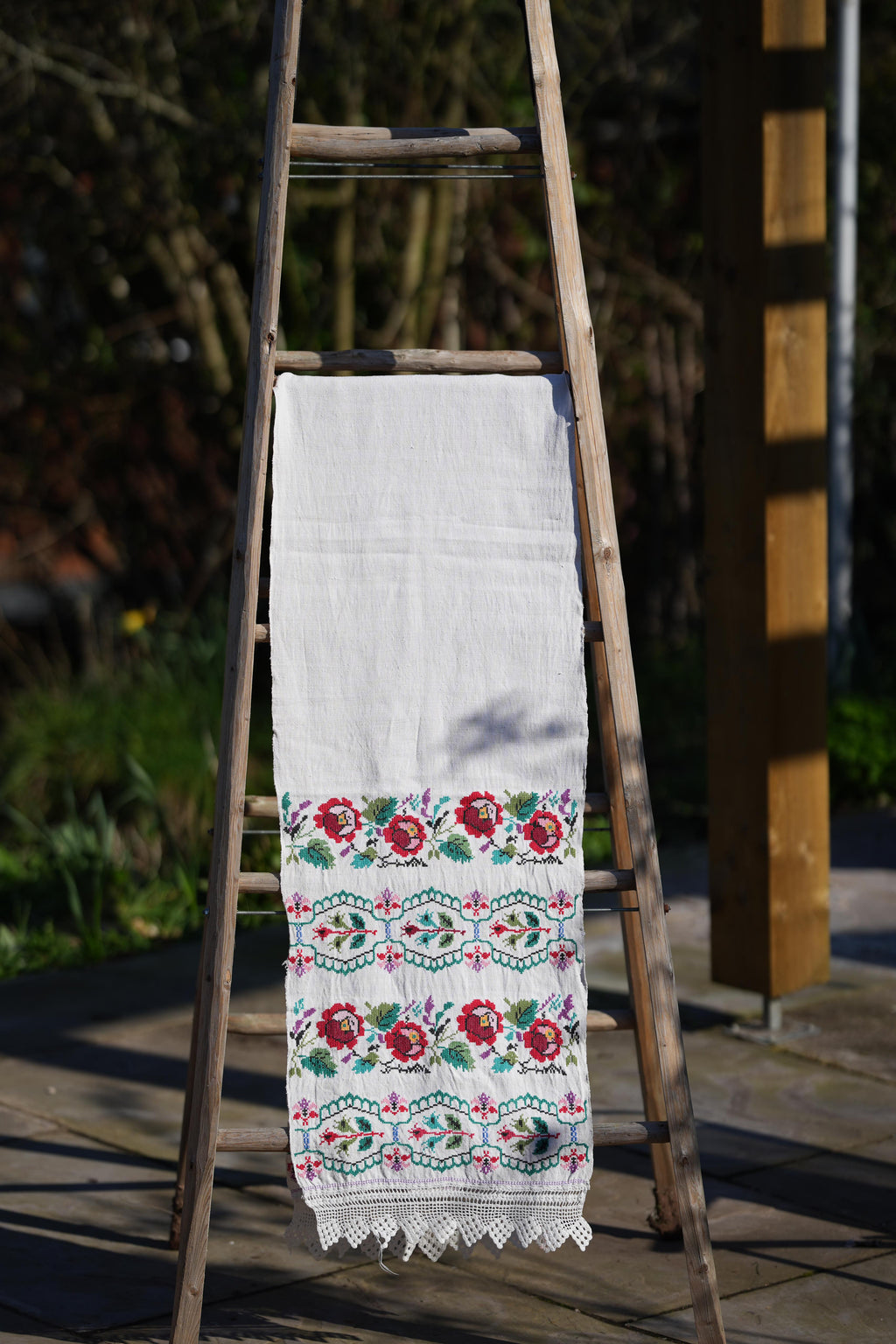 Vintage hand embroidered runner from Ukraine