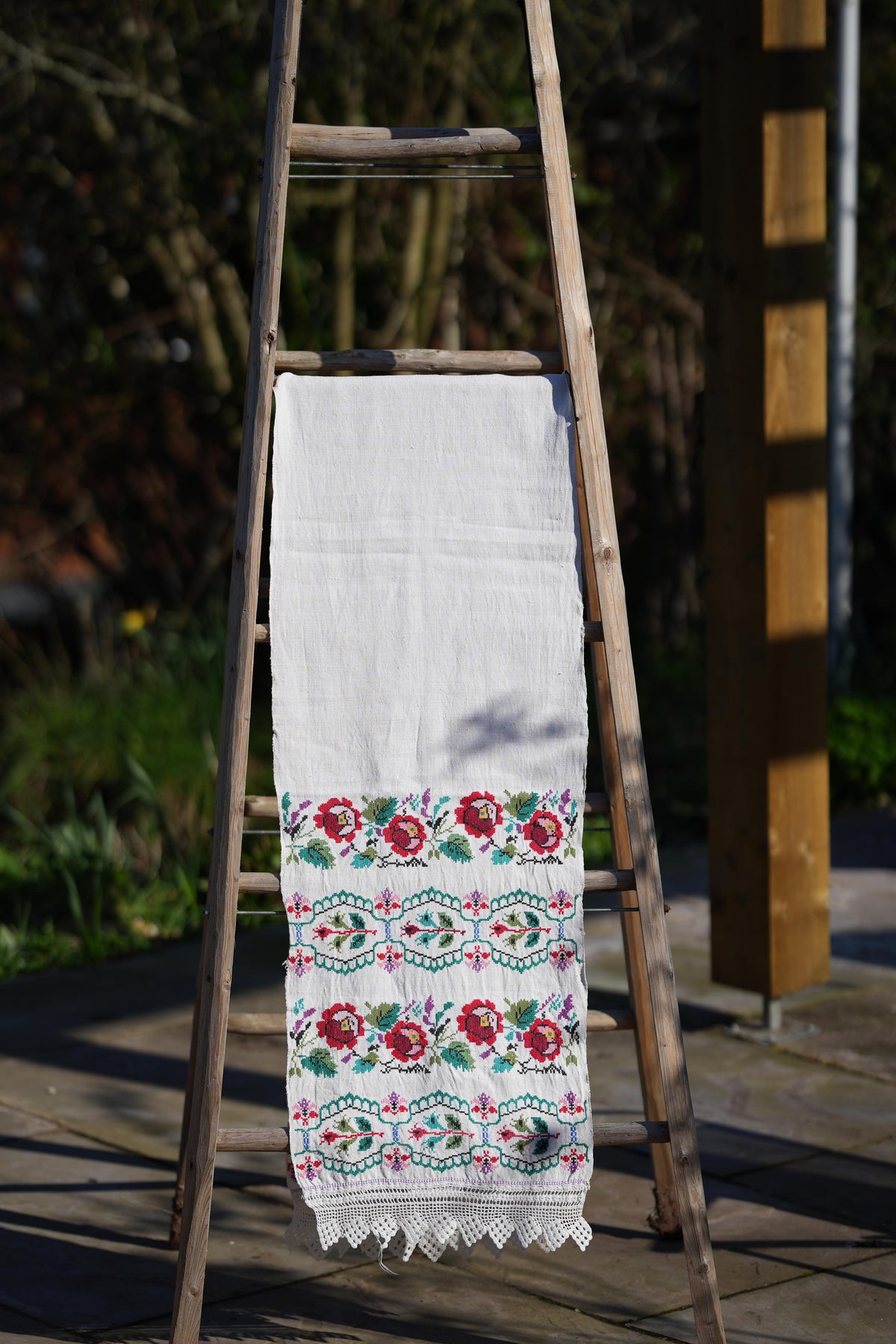 Vintage hand embroidered runner from Ukraine